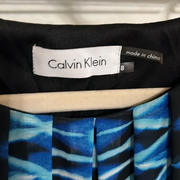 Calvin Klein chiffon sleeveless fit and flare dress - Picture 5 of 6